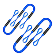 FLOODKING 2-Pack Mooring Ropes 2.5FT+3FT - Bungee Dock Lines with Bumper for Kayaks, Boats, Jet Skis